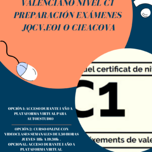 CURSO ONLINE VALENCIANO PREPARACIÓN NIVEL C1 PARA EXÁMENES JQCV,EOI o CIEACOVA