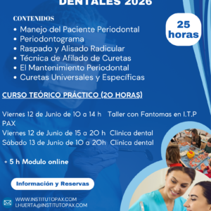 IX EDICIÓN CURSO TEÓRICO-PRÁCTICO ESPECIALIZACIÓN EN PERIODONCIA ALUMNOS/AS, EXALUMNOS/AS Y COLEGIADOS/AS